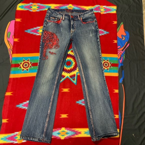 Vintage Pepe Jeans London CLAWED CREATURE Acid Washed Jeans 31/31 HIP HOP RAP - Picture 2 of 13